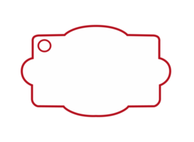 White Blank Label with Red outline png