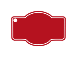 rouge Vide étiquette avec blanc contour png