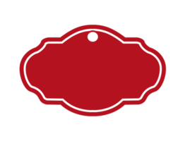 rouge Vide étiquette avec blanc contour png