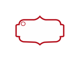 White Blank Label with Red outline png