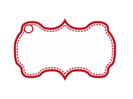 branco em branco rótulo com vermelho esboço png