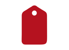 vermelho em branco rótulo png