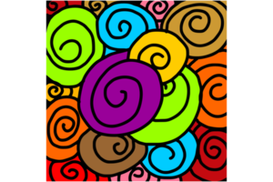 Colorful Swirl circle Background Pattern design png