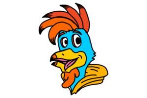 pollo dibujos animados personaje vistiendo un capucha png