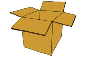 caja de cartón abierta png