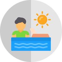 Sunbathing Vector Icon Design