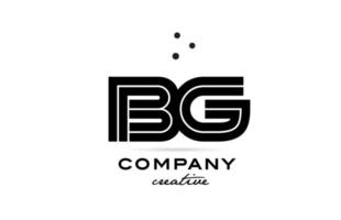 BG black and white combination alphabet bold letter logo with dots. Joined creative template design for company and business vector