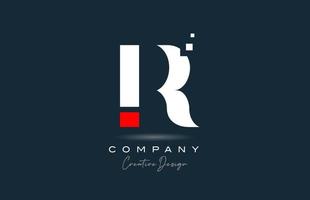 red white R alphabet letter logo icon design with dots. Creative template for business and company vector