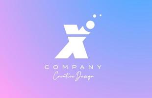 blue pastel X alphabet letter logo with white dots. Corporate creative template design for company and business vector