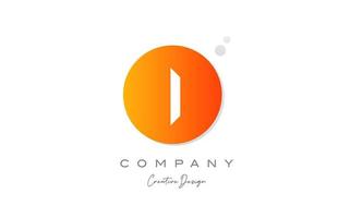 I orange sphere alphabet letter logo icon design with dot. Creative template for company and business vector