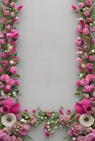 Colorful simple floral decoration, tiny flower illustration, background template, creative arrangement of nature and flowers. Good for banner, wedding card invitation draft, design element, and other. photo