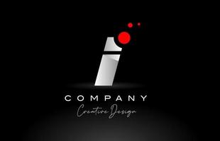 I alphabet letter logo with red dot and black and white color. Corporate creative template design for company and business vector