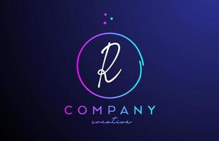 r escrito alfabeto letra logo con puntos y rosado azul círculo. corporativo creativo modelo diseño para negocio y empresa vector