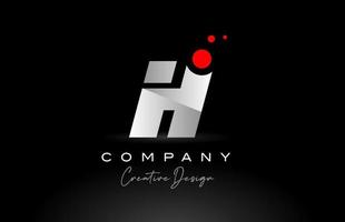 H alphabet letter logo with red dot and black and white color. Corporate creative template design for company and business vector