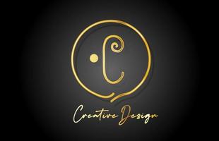 C gold yellow alphabet letter logo icon design with luxury vintage style. Golden creative template for company and business vector