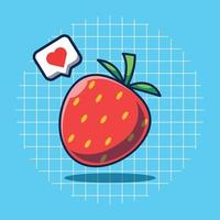 Strawberry Vector Cartoon Illustration