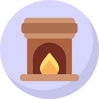 Fireplace Vector Icon Design