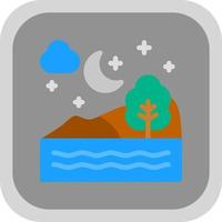 Night Landscape Vector Icon Design