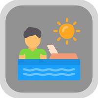 Sunbathing Vector Icon Design