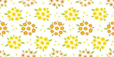 flowers Seamless Pattern vector leaf isolated wallpaper background