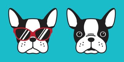 perro vector francés buldog icono logo Gafas de sol dibujos animados ilustración personaje garabatear