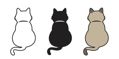 gato vector icono logo gatito neko garabatear ilustración dibujos animados personaje