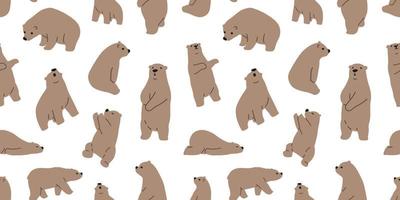 Bear seamless polar bear vector pattern isolated icon wallpaper background