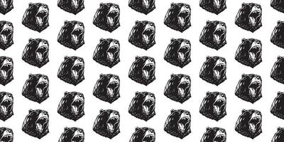 bear seamless Polar bear vector pattern head isolated wallpaper background