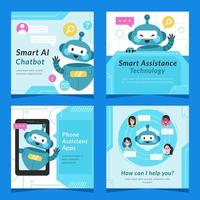 AI Chatbot Technology Post Template vector