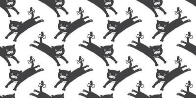 cat seamless pattern vector kitten jump isolated wallpaper background