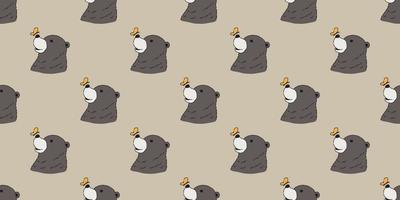 Bear seamless vector Polar Bear pattern butterfly vector wallpaper background isolated