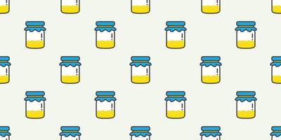 fruit Jam Bottle Seamless Pattern vector isolated background wallpaper