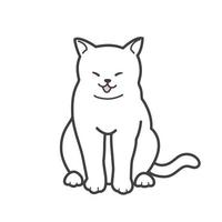 Cat Vector icon logo kitten smile doodle illustration cartoon character