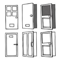 Door window vector doodle illustration