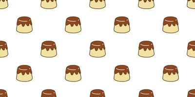 Cake seamless pattern vector pudding caramel isolated wallpaper background