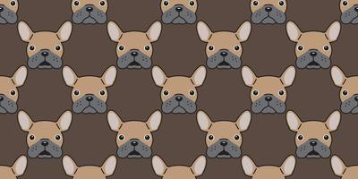 dog Seamless French bulldog vector Pattern isolated wallpaper background brown
