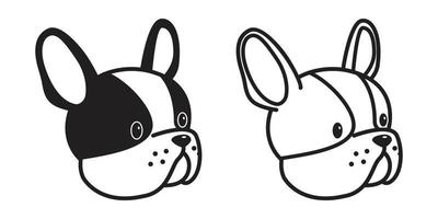 dog vector French bulldog icon head face illustration character cartoon doodle