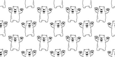 bear seamless Polar bear vector pattern angry scarf isolated repeat wallpaper tile background