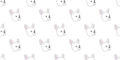 dog Seamless french bulldog vector Pattern head isolated wallpaper background white