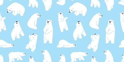 Bear seamless polar bear vector pattern teddy icon character cartoon doodle illustration tile background wallpaper