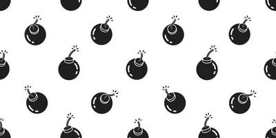 bomb Seamless Pattern vector icon grenade cartoon isolated wallpaper background