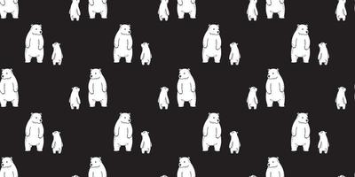 bear seamless pattern vector Polar Bear wallpaper background isolated black
