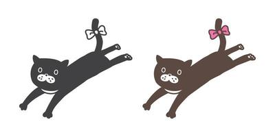 Cat Vector icon logo kitten neko jump doodle cartoon character illustration