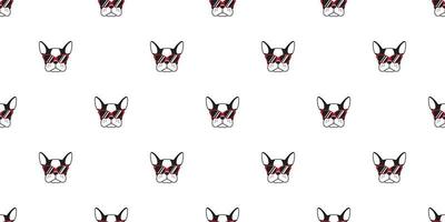 dog Seamless Pattern french bulldog face sunglasses vector isolated wallpaper background