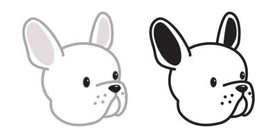 dog vector French bulldog icon head face illustration character cartoon white