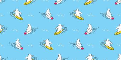 Bear isolated Polar Bear seamless pattern vector surf ocean wallpaper background