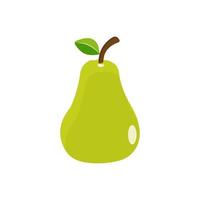 Pear icon vector illustration. Green colorful pear fruit icon isolated on white background. Cartoon flat design. Vector illustration.