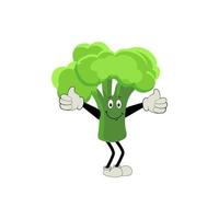 brócoli mascota dibujos animados en vector. linda contento sonriente brócoli vegetal conjunto recopilación. vector plano dibujos animados personaje ilustración icono diseño. contenido, feliz, verde sonrisa, alegre cara emoción.