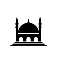 Mosque simple icon, islamic worship place, muslim symbols, vector illustration. Flat mosque icon design vector, mosque silhouette. Hajj, umrah, ramadhan kareem, ied mubarak