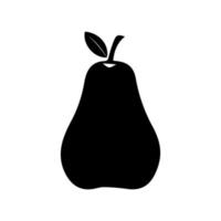 Pear icon vector illustration. Green colorful pear fruit icon isolated on white background. Cartoon flat design. Vector illustration.